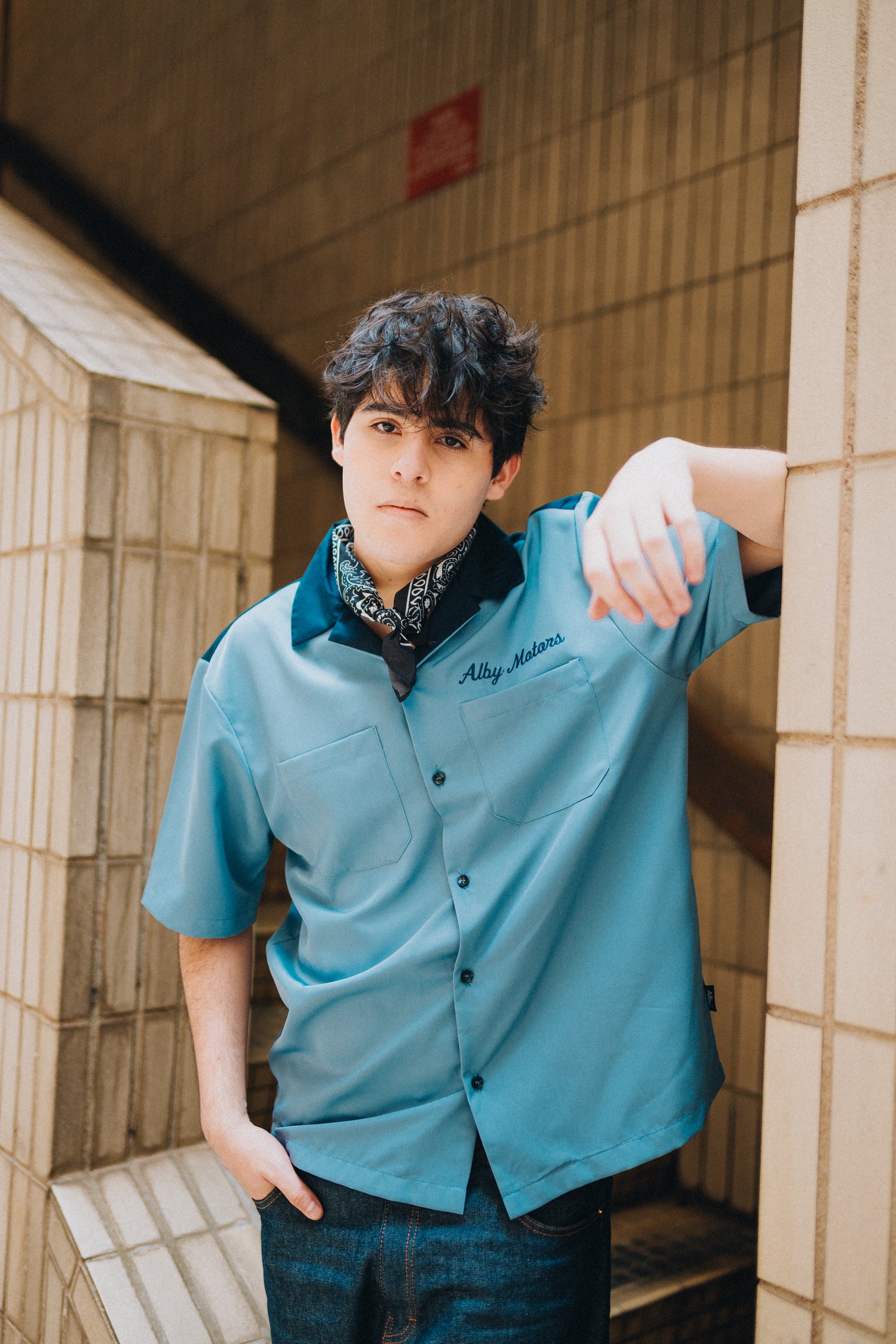 Motorcycle series - Two tone Vintage Bowling shirt