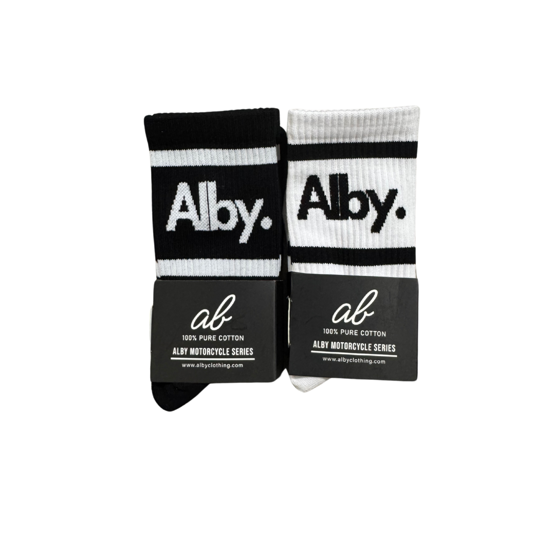 Motorcycle Series - Alby 100% Cotton Crew Socks