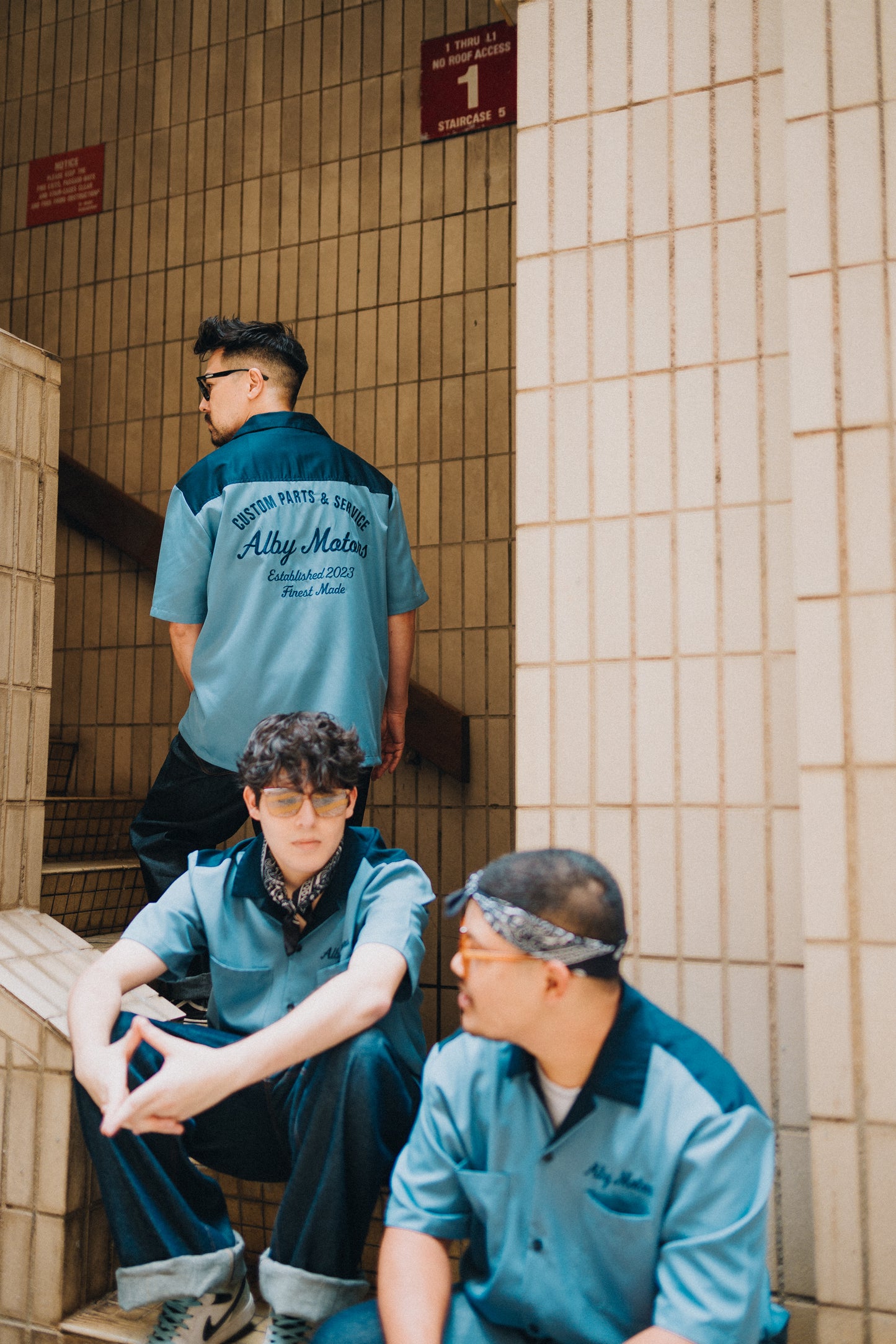 Motorcycle series - Two tone Vintage Bowling shirt