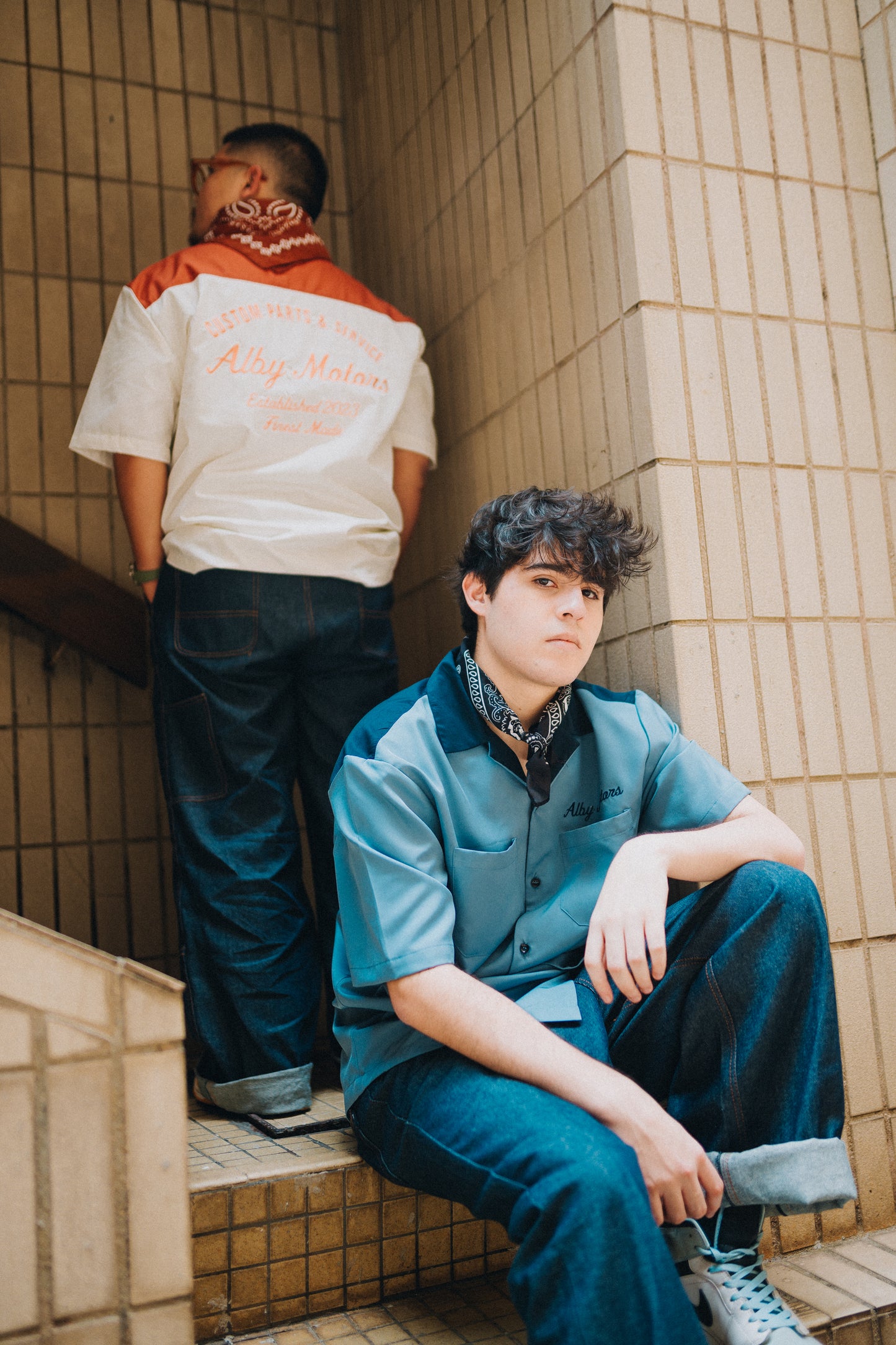 Motorcycle series - Two tone Vintage Bowling shirt