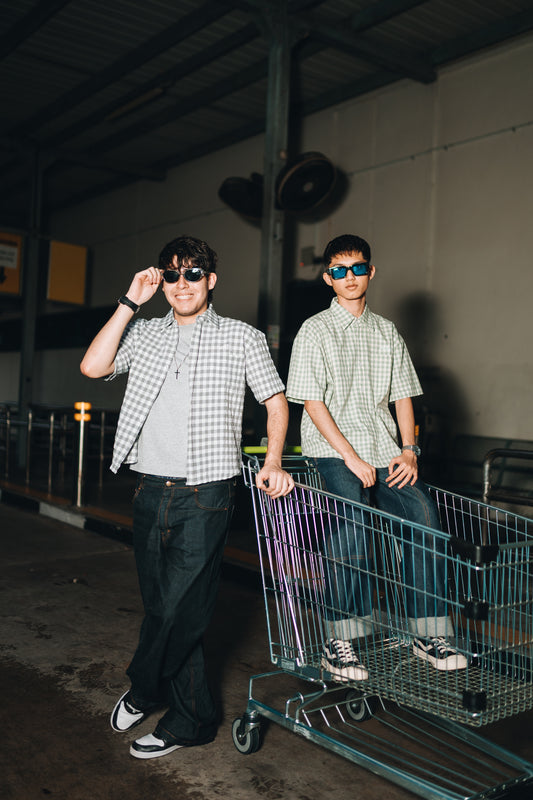 Boys Club - Checkered Short Sleeve Boxy button shirt (Crop)