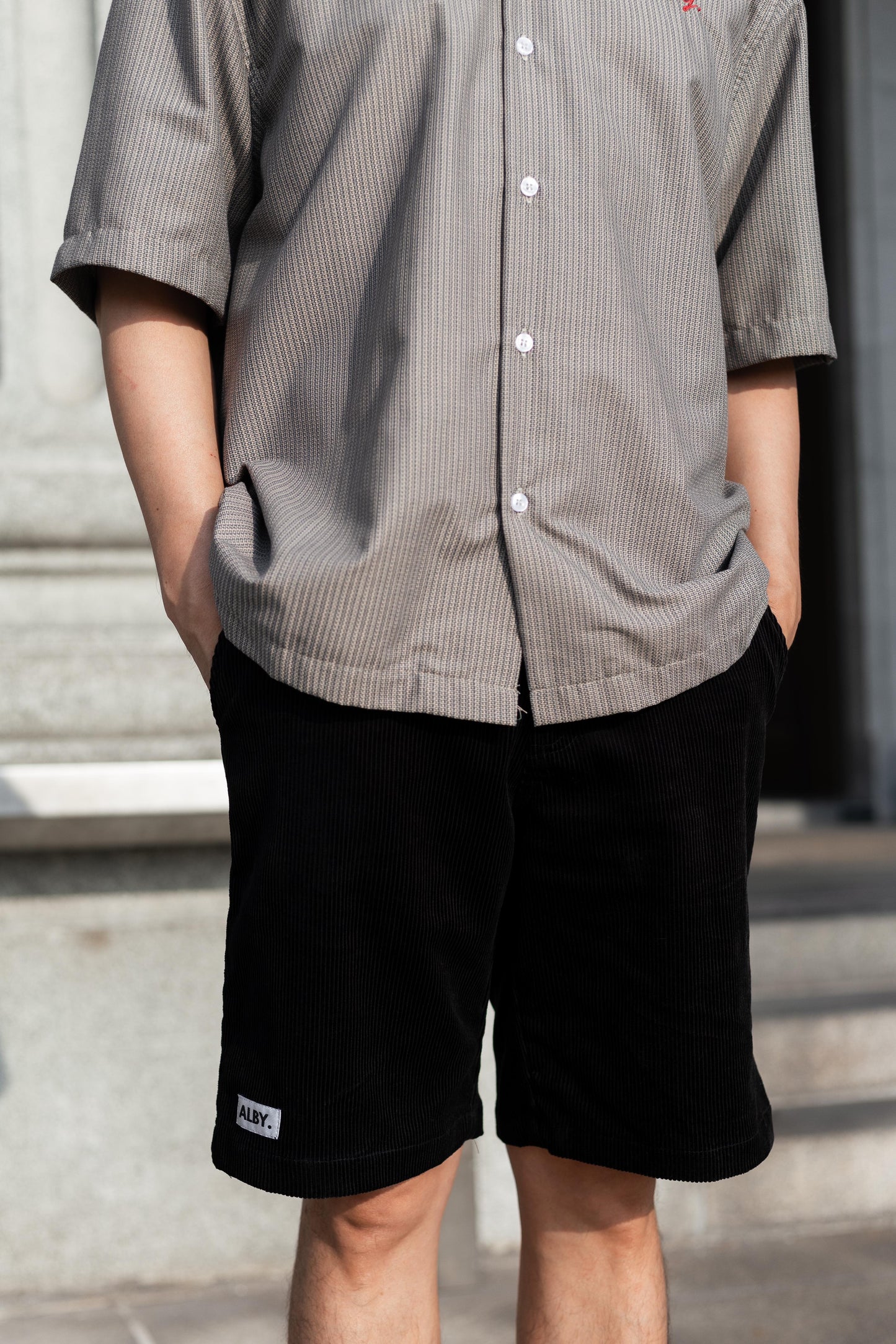 Corduroy Black Shorts