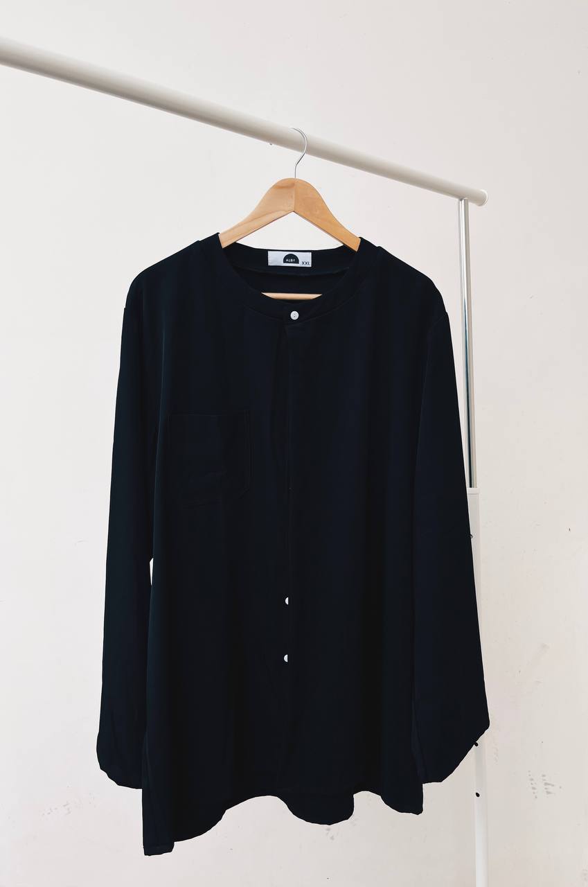 Mandarin Collar Long Sleeve Shirt
