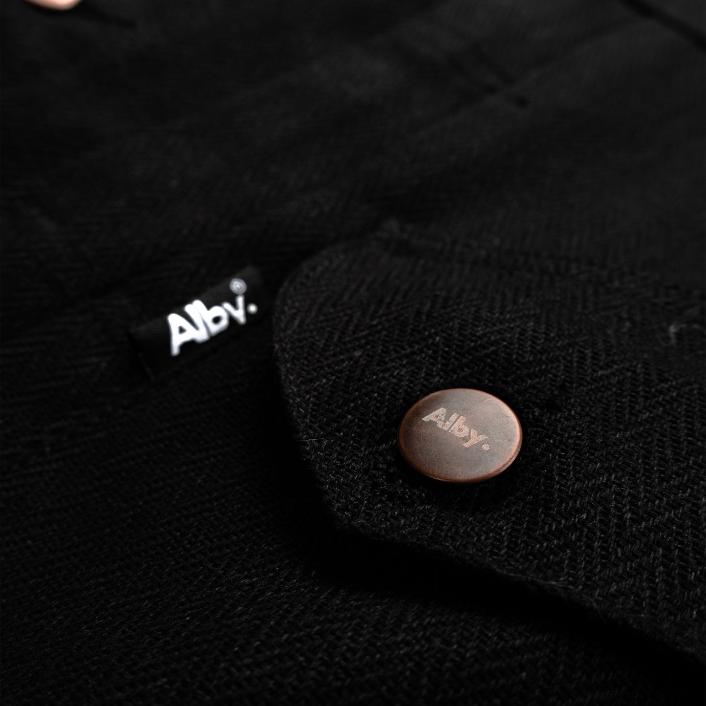 Black Herringbone Workwear Jacket - Limited Edition by Alby